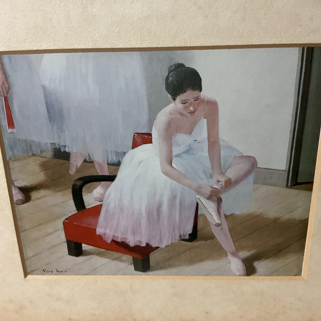 堀江史郎作品 油彩画【稽古前】の作品を写真アートに施した 額装仕立ての作品