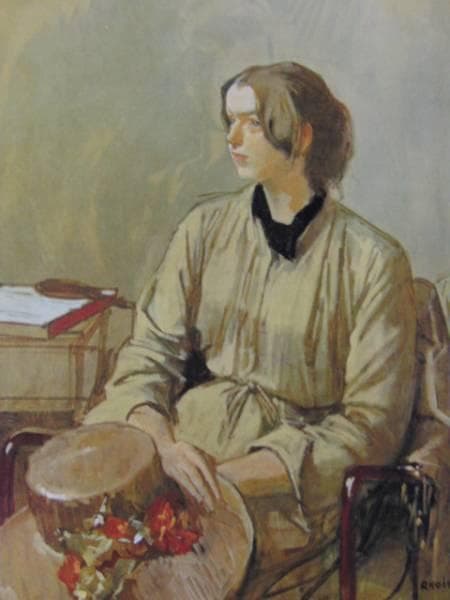 小磯良平、【外国婦人】、希少な限定額装用画集画、新品高級額 額装付