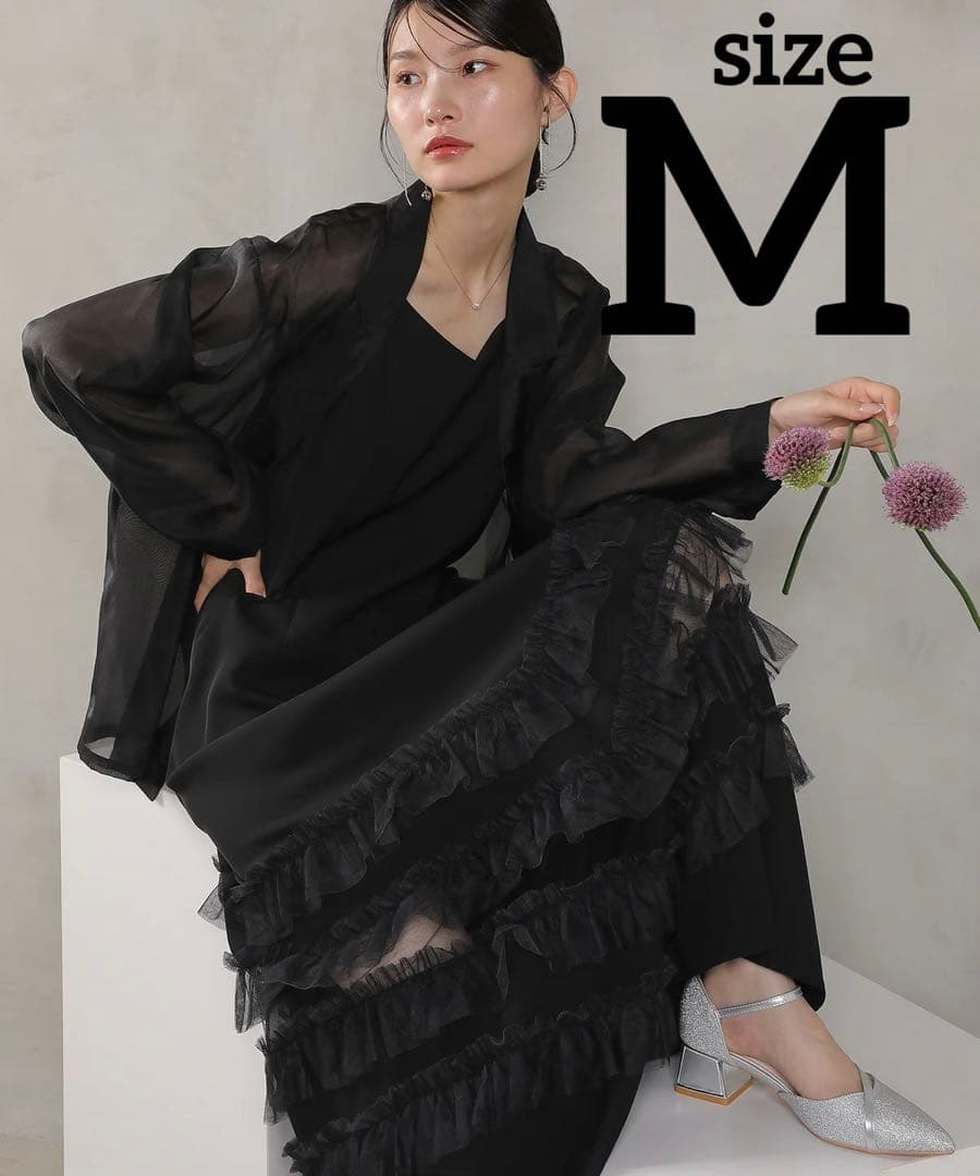 裾フリルキャミワンピース シアージャケット 2点セット ドレス