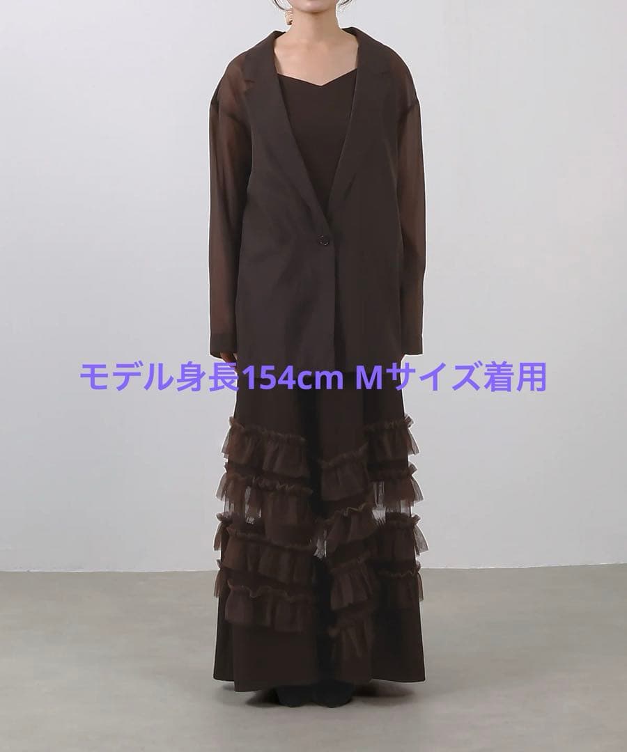 裾フリルキャミワンピース シアージャケット 2点セット ドレス