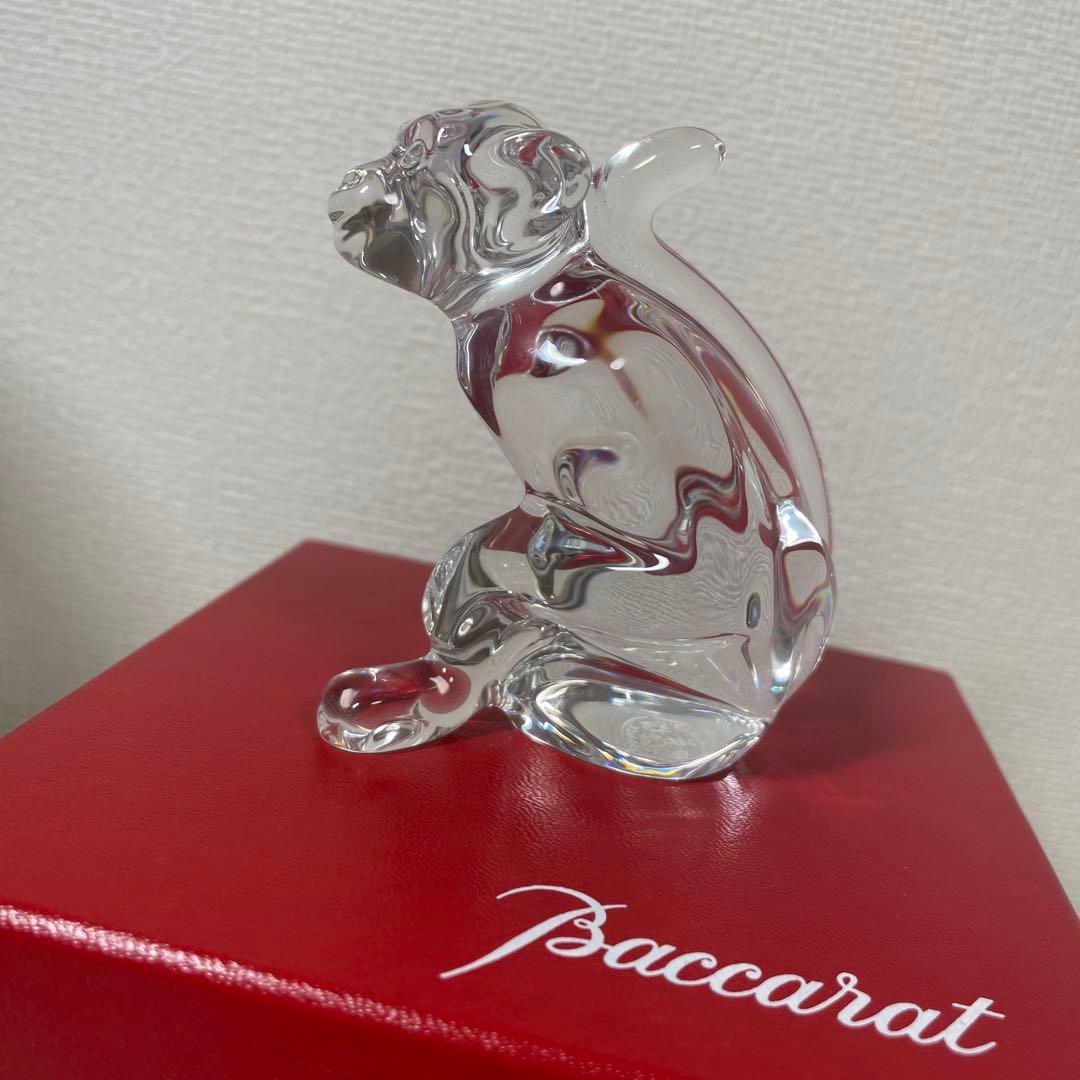 バカラ　サル　猿　干支　 申年　 動物　 置物 　クリスタル