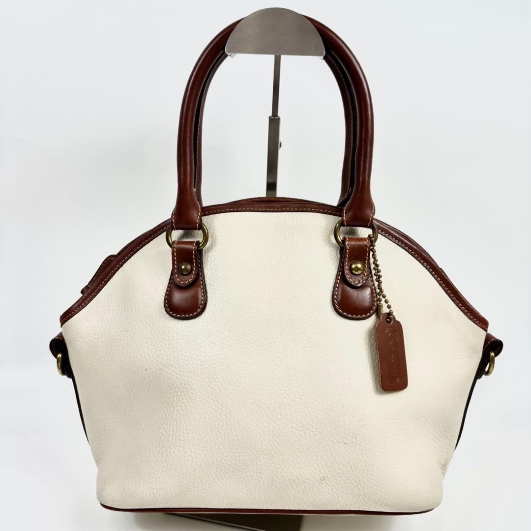 【希少】OLD COACH シボ　バイカラー　レザー ハンドバッグ　2way