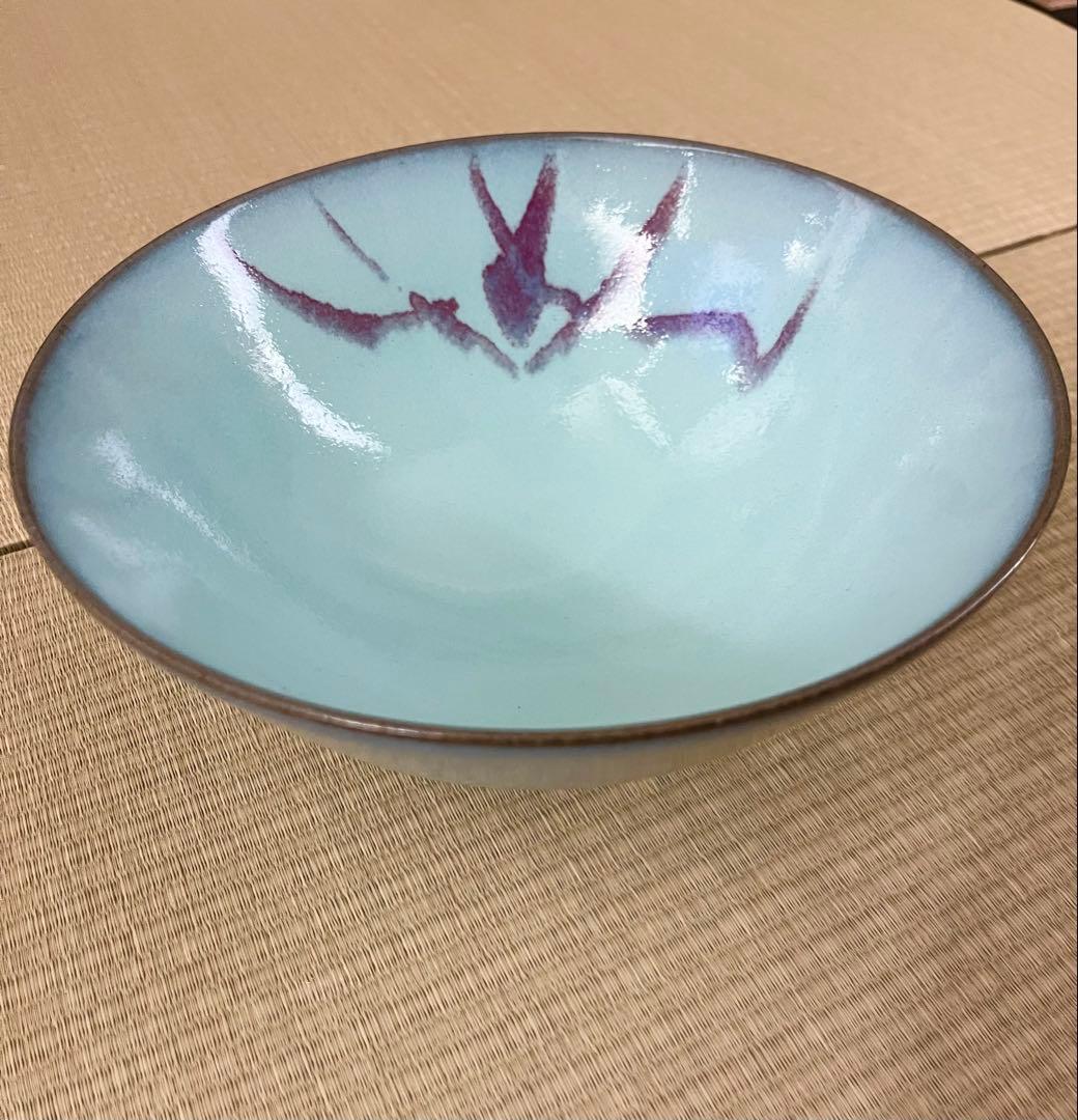 【未使用】小石原焼　人間国宝　福島善三　中野月白瓷　釣窯　鉢