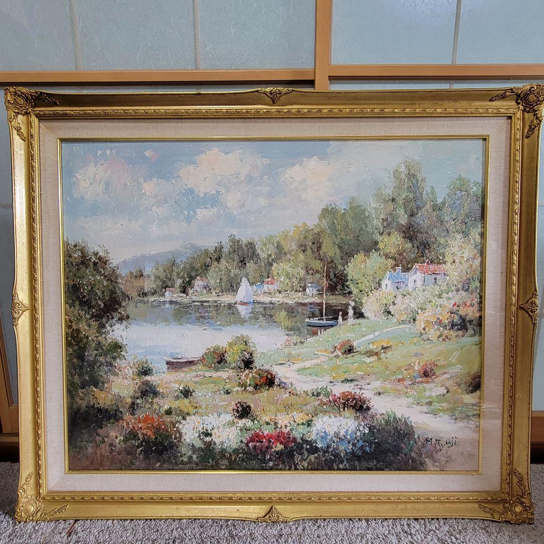 風景画　M.Ryuji　F30号　額のみ