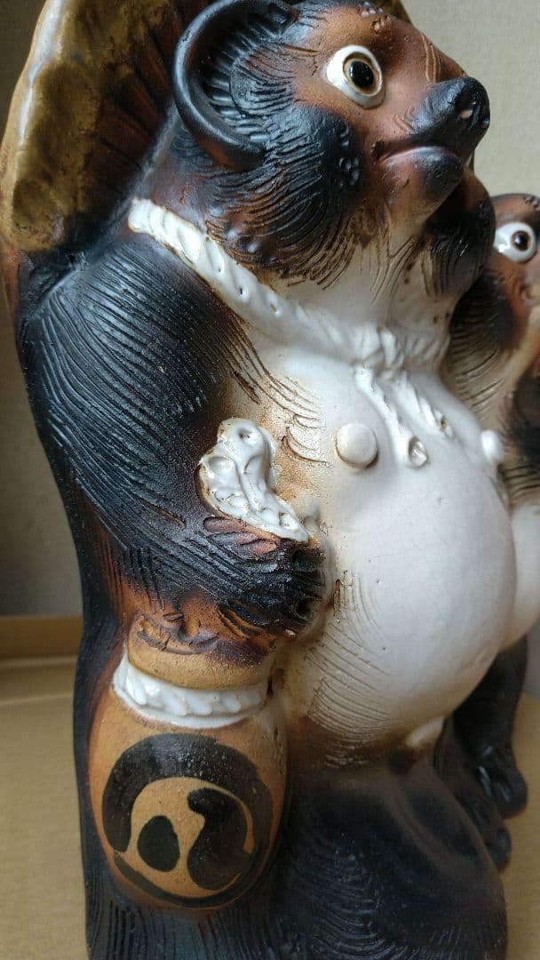 信楽焼 宗陶苑 夫婦たぬき 高さ約32cm