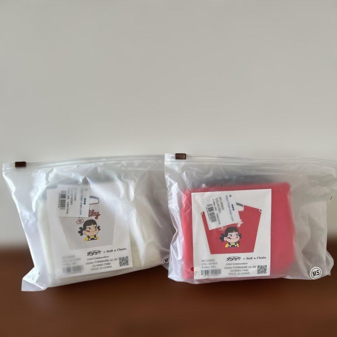 新品　ボールアンドチェーン 不二家 ペコちゃん ミルキー MSサイズ　レッド