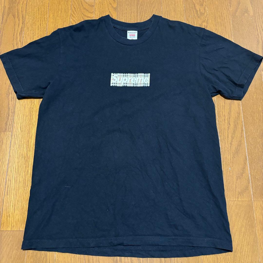 引*読様 Supreme Burberry Box Logo Tee Black