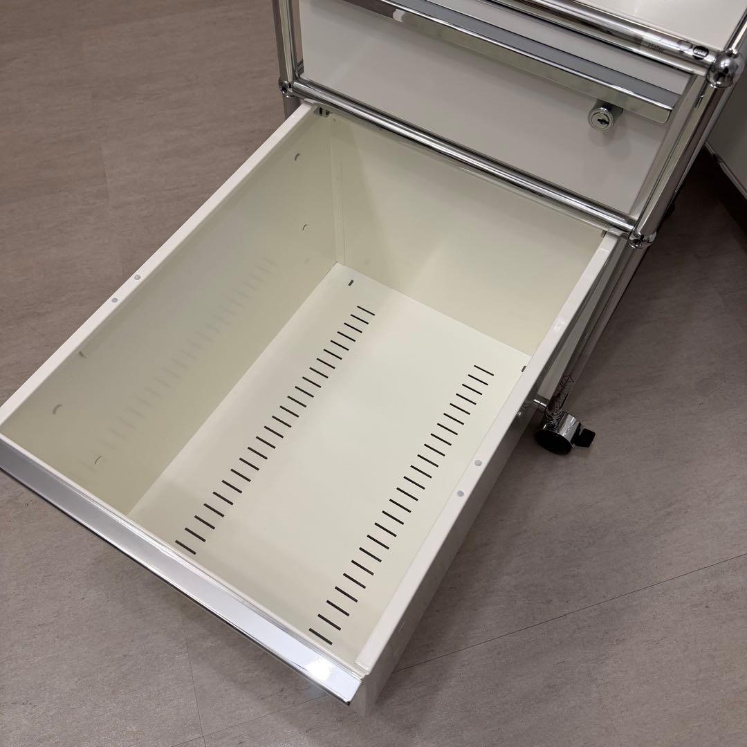 USM ハラー システム 2段 ロールボーイ ピュアホワイト デスク ワゴン