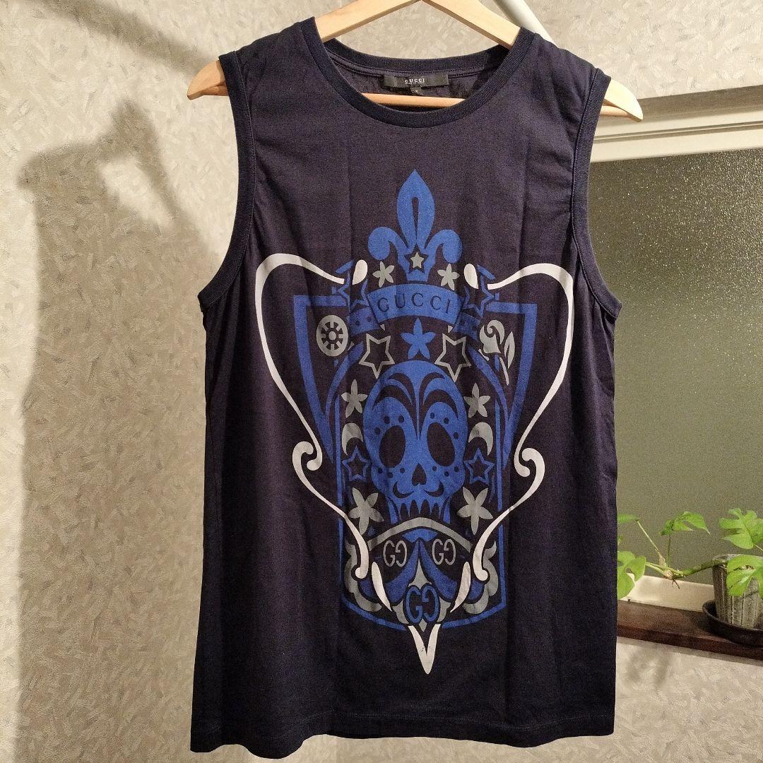 GUCCI ネイビー スカル タンクトップ S