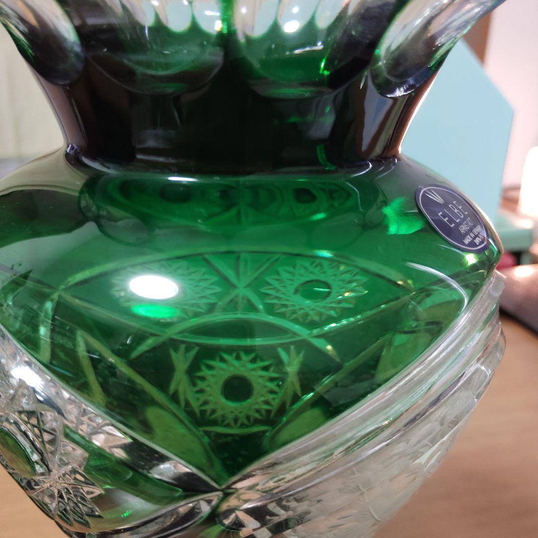 【未使用に近い】ELBE Crystal (エルベクリスタル)花瓶フラワーベース