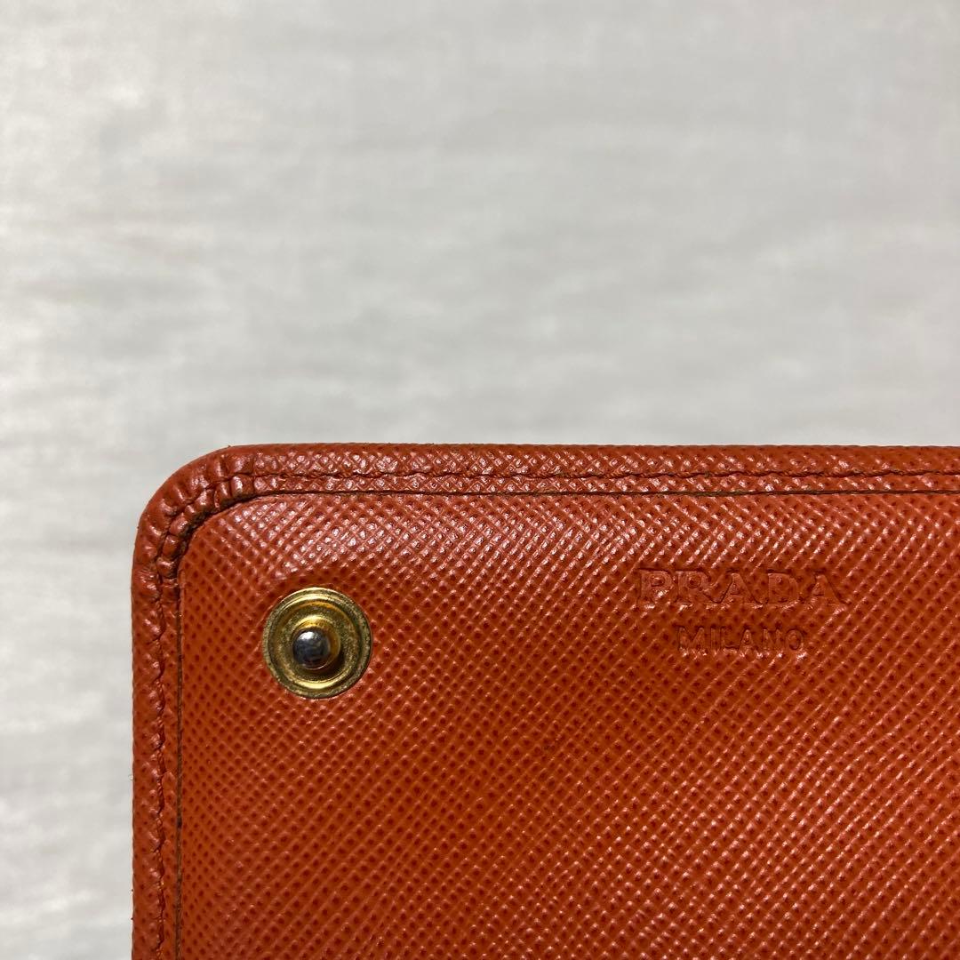 早い者勝ち　PRADA プラダ　長財布　二つ折り　サフィアーノ　橙　付属品