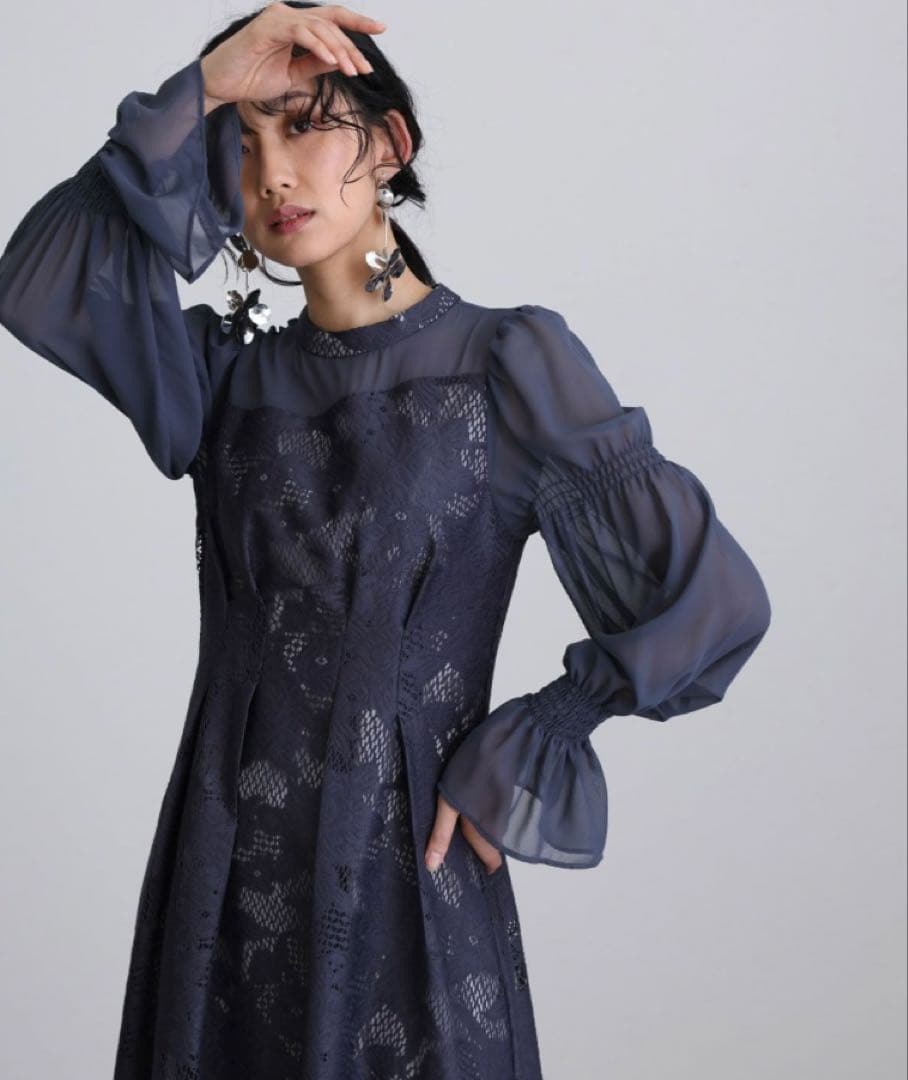 niana アシンメトリータックドレス チャコールアンドレスド【お値下げ交渉可】