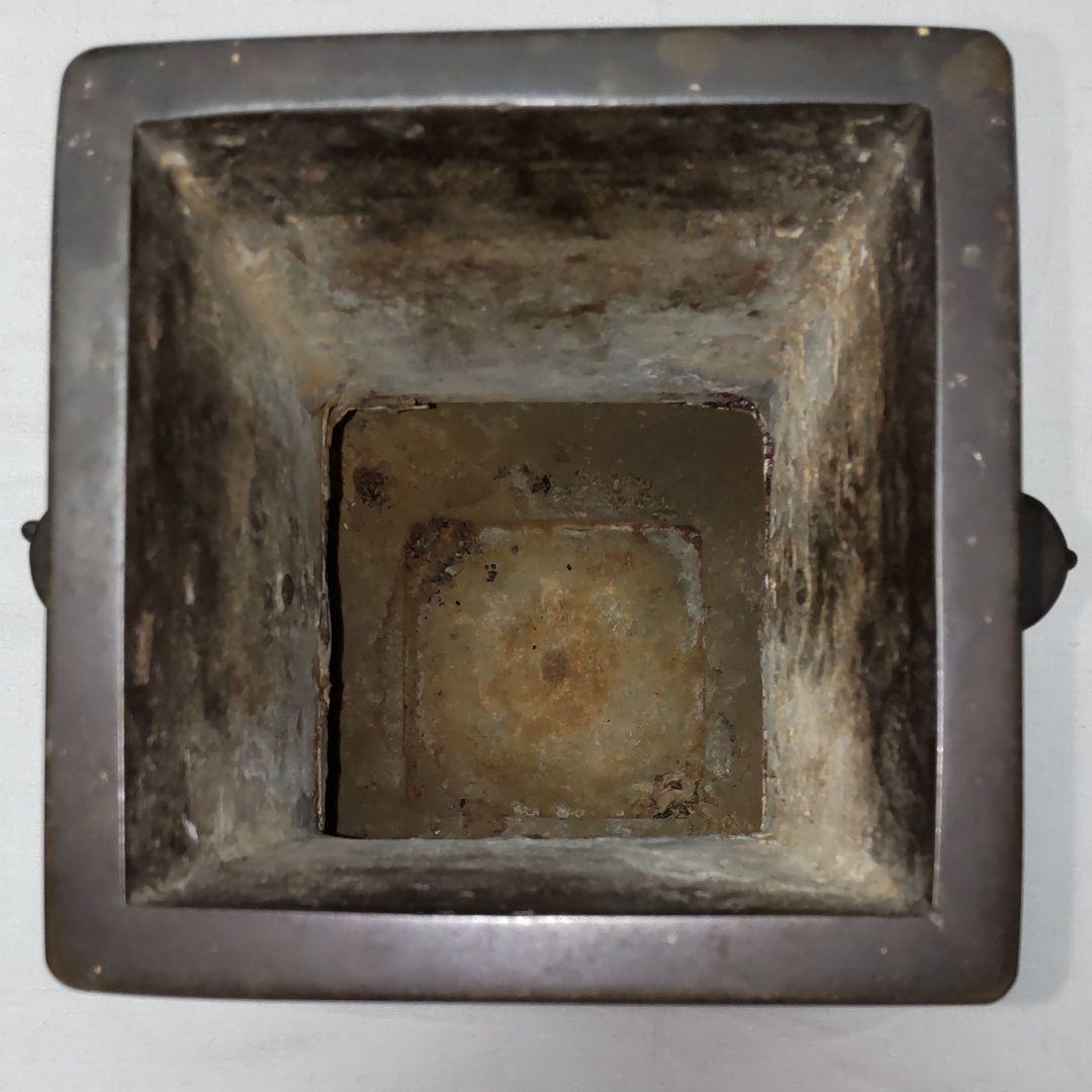 古銅雲龍文花生け。江戸時代。