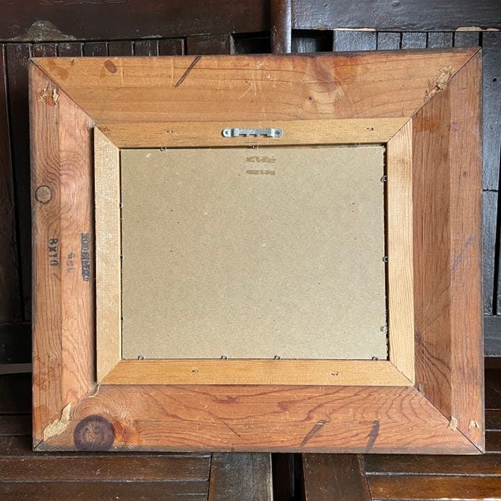 アンティーク絵画　油彩　アメリカ　森林と川　風景画　Antique　ヴィンテージ