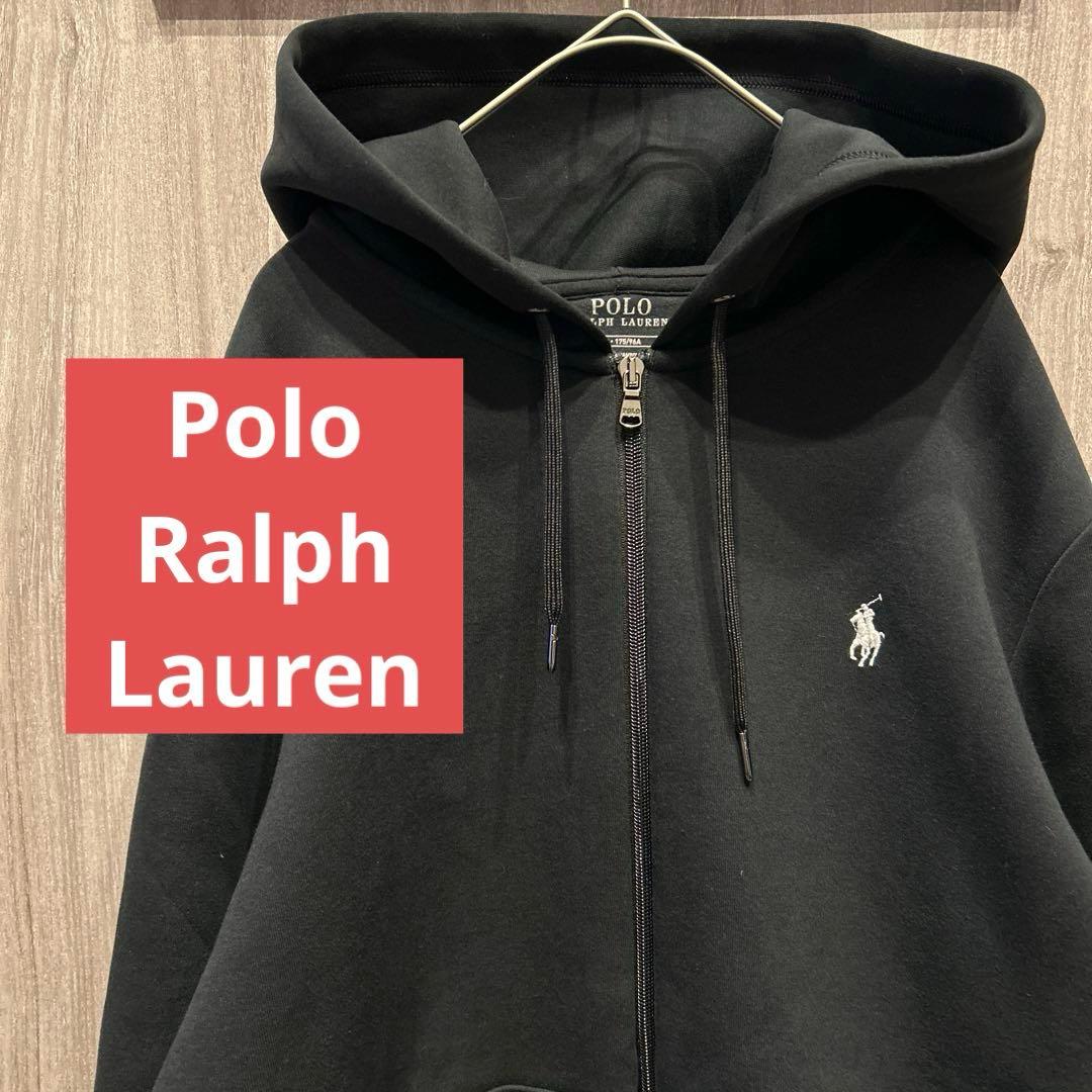 【美品】Polo Ralph Lauren 刺繍ロゴ フルジップパーカー 古着M