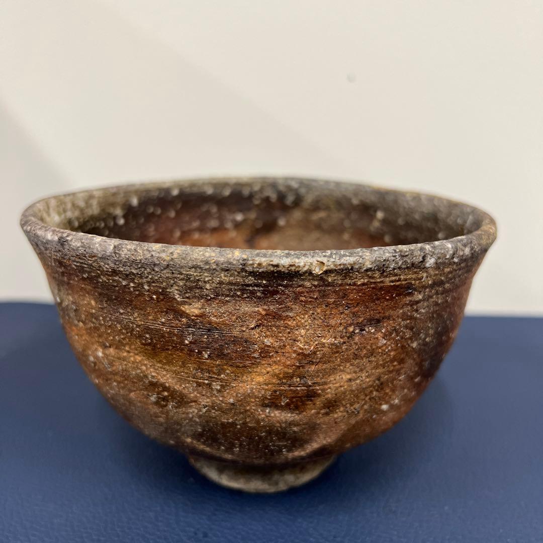 市野信水　丹波白泥茶碗　仕覆付き