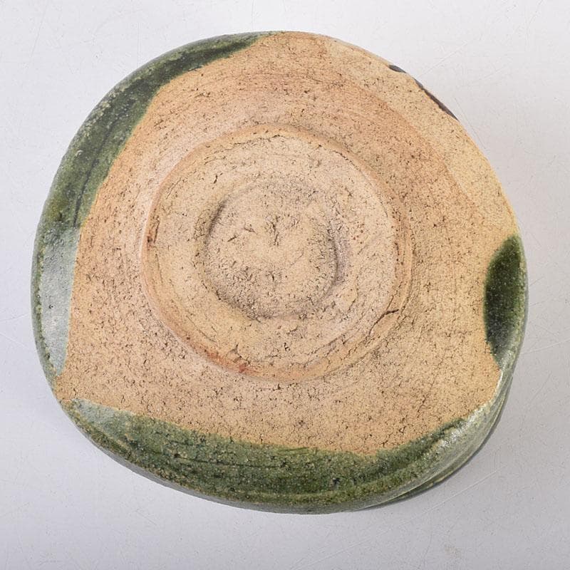 茶道具　織部焼　沓茶碗　桐箱付　N　7046