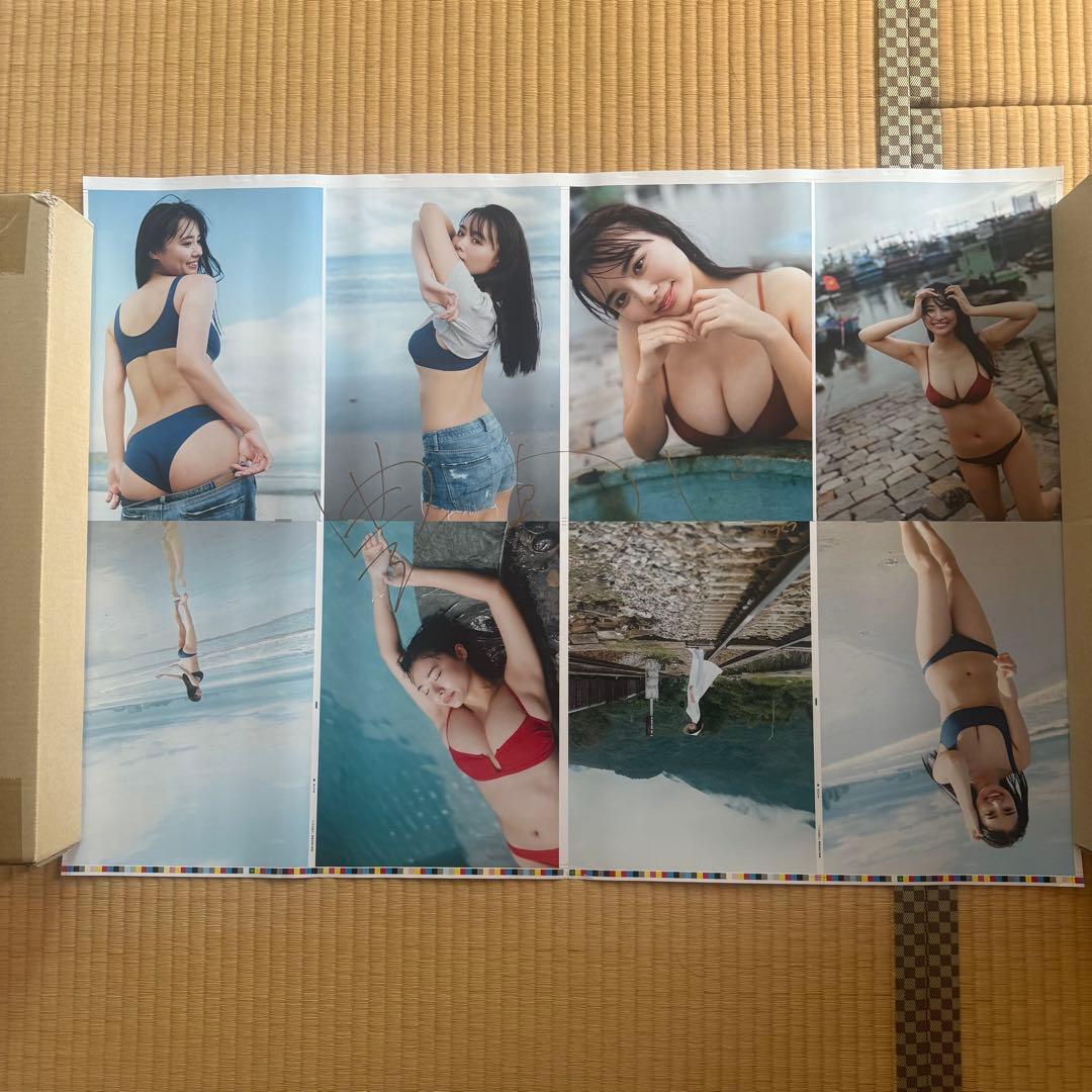 （数量限定）豊島心桜 ゴールド直筆サイン入り 超特大両面印刷　刷り出しポスター