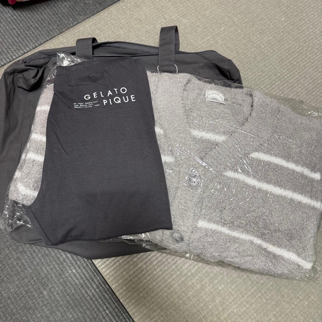【GELATO PIQUE】もこもこパジャマ上下 靴下 スパッツ4点セット 福袋