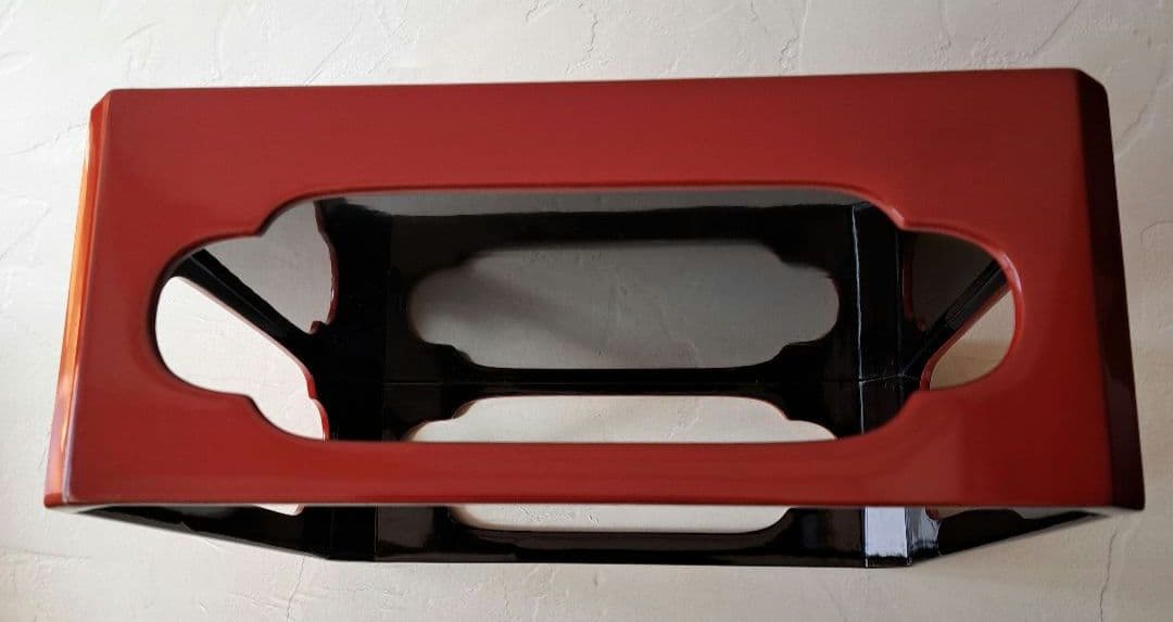 明治40年 輪島塗 大極上本堅地 足付き膳 供養膳 +丸盆2枚