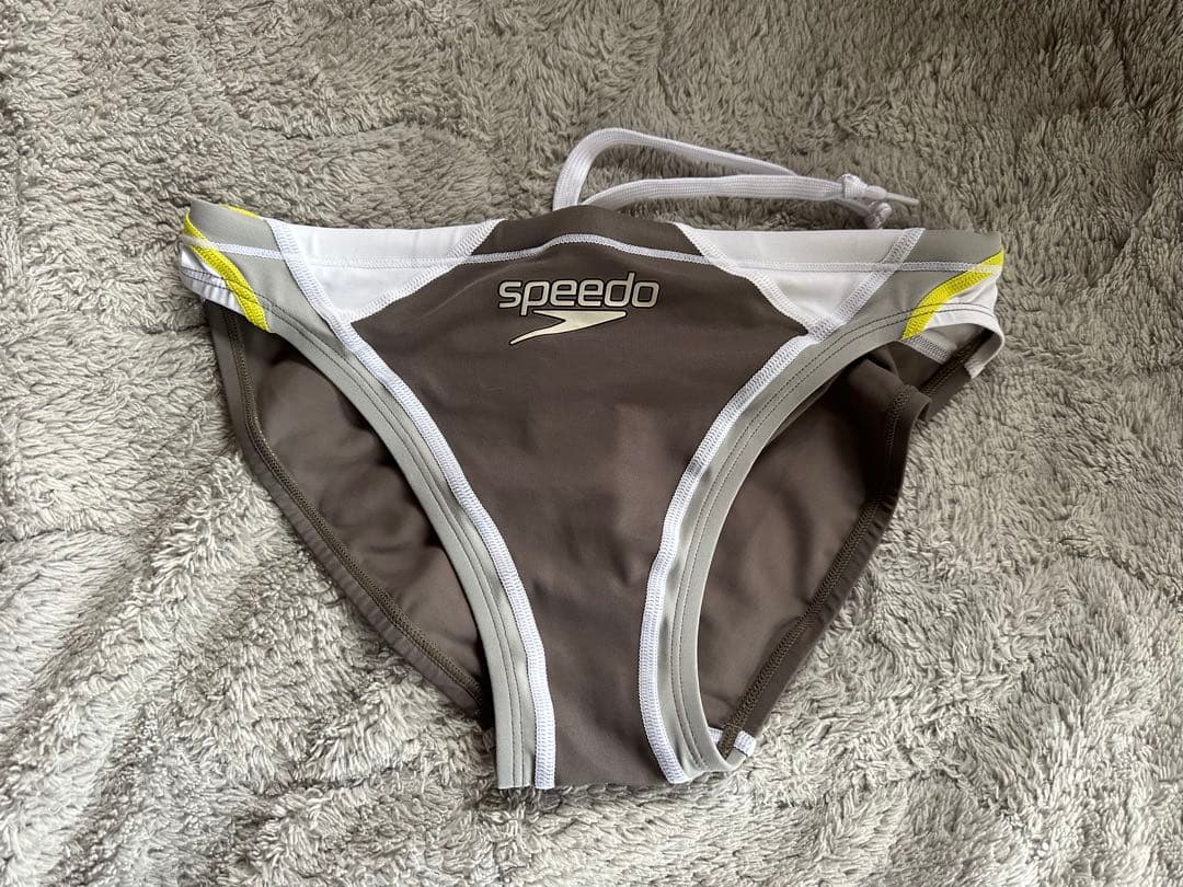 speedo 競泳水着 ブラウン/ホワイト/イエロー