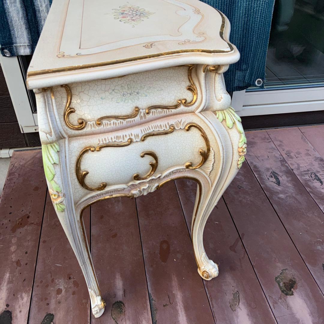 【中古品】RIO FURNITURE　ロココ調コンソールテーブル 引出し2段式