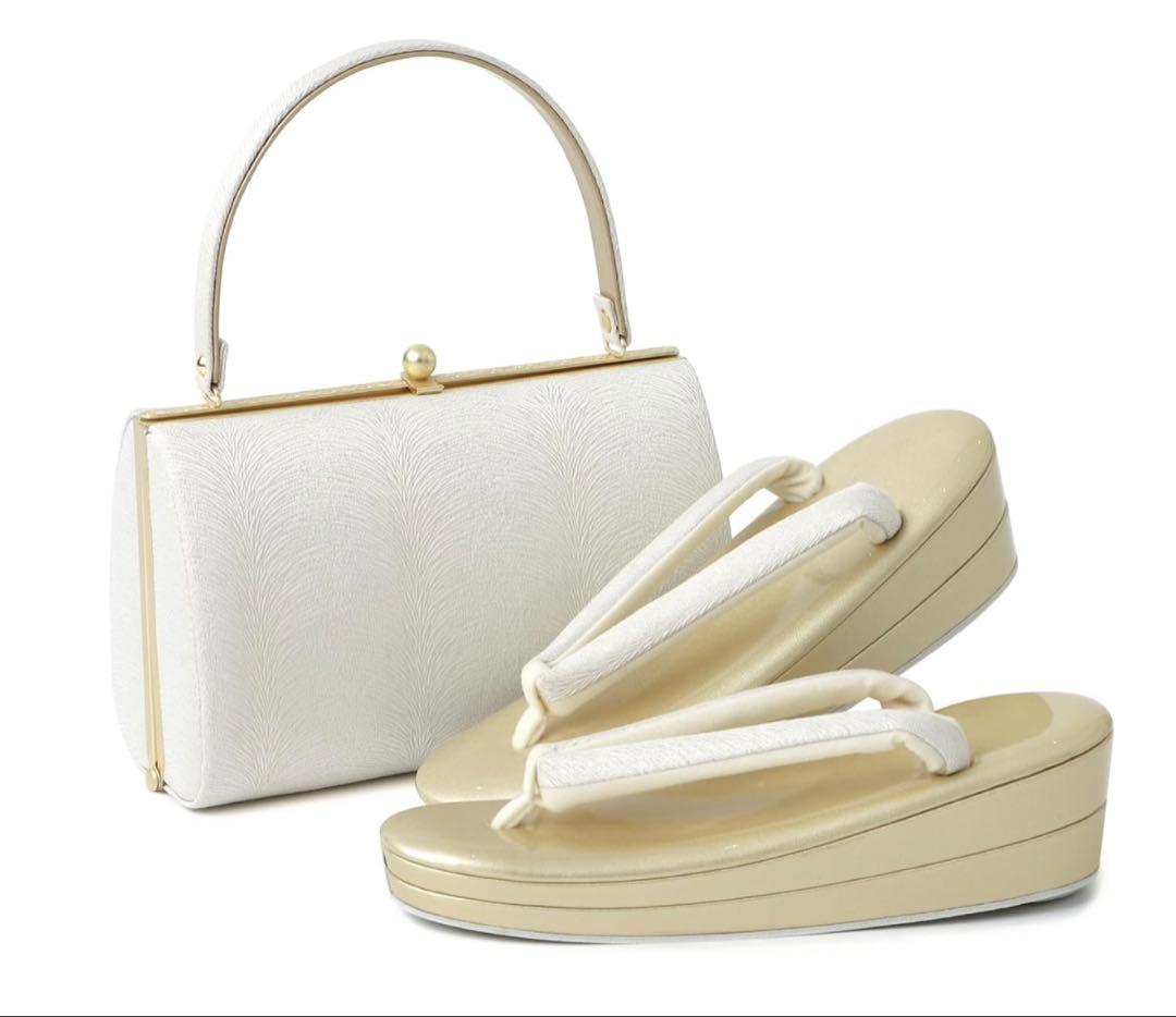 草履バックセット　銀ミンク　Fサイズ　銀