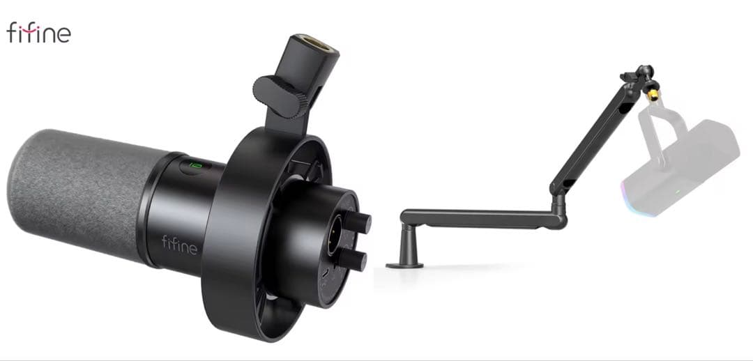 新品 未使用 【ブラック】 fifine ダイナミックマイク マイクアーム