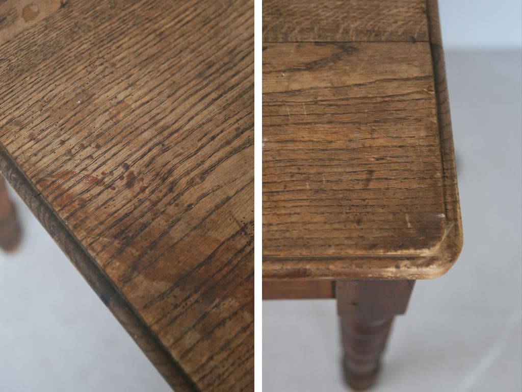 フランスアンティーク木製ダイニングテーブル/机/作業台デスク/飾り棚90-171