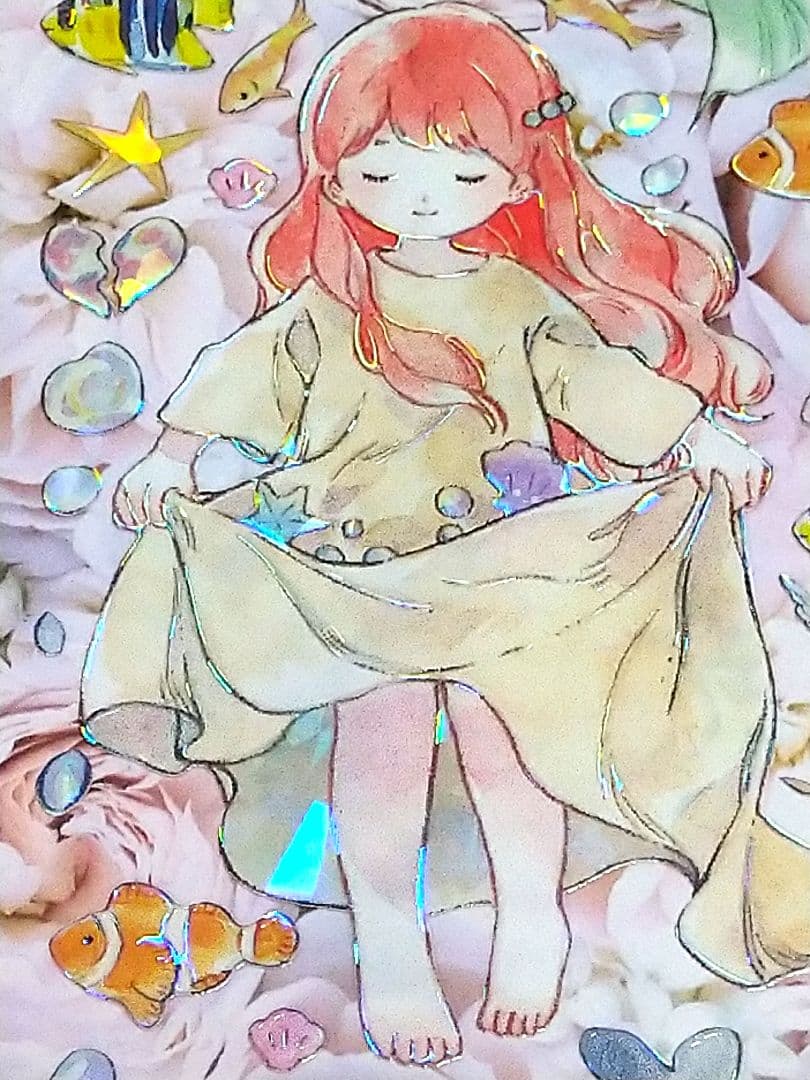 ✩のこり２✩J482＃人鱼之歌(贝壳光)E厘米切り売り海外人物マステ女の子苜暖