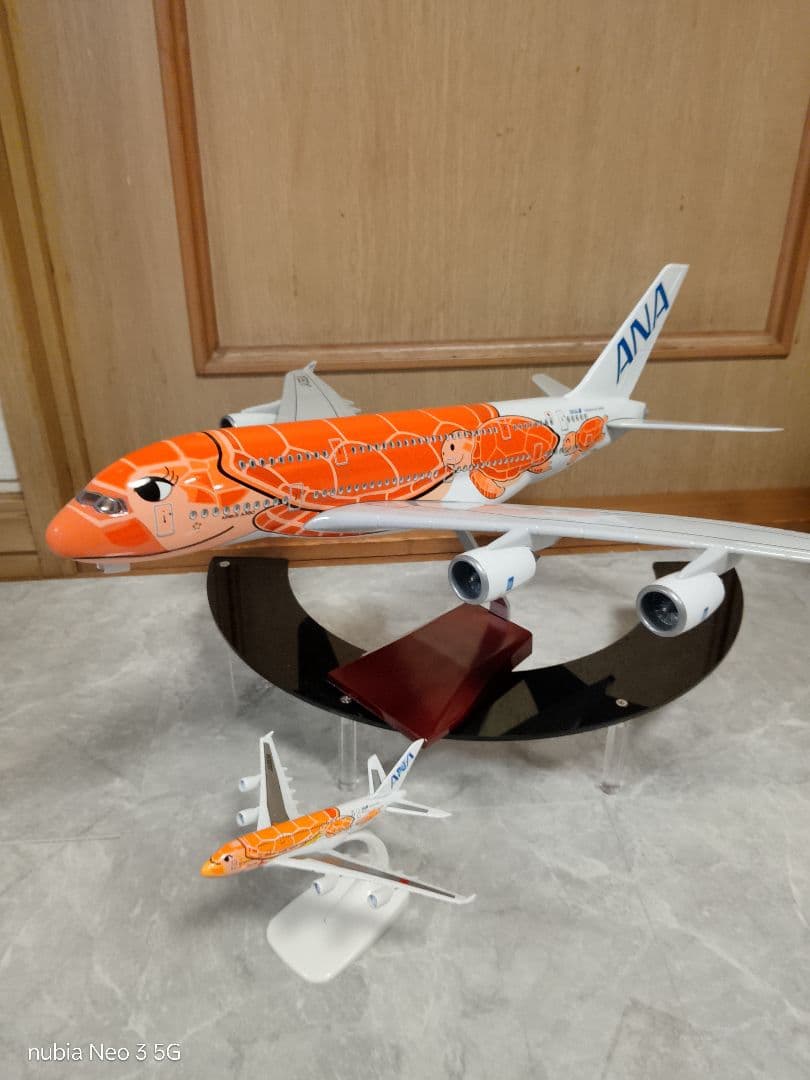 ！!AIRBUS a380／ANAフライングホヌ オレンジ 1/150
