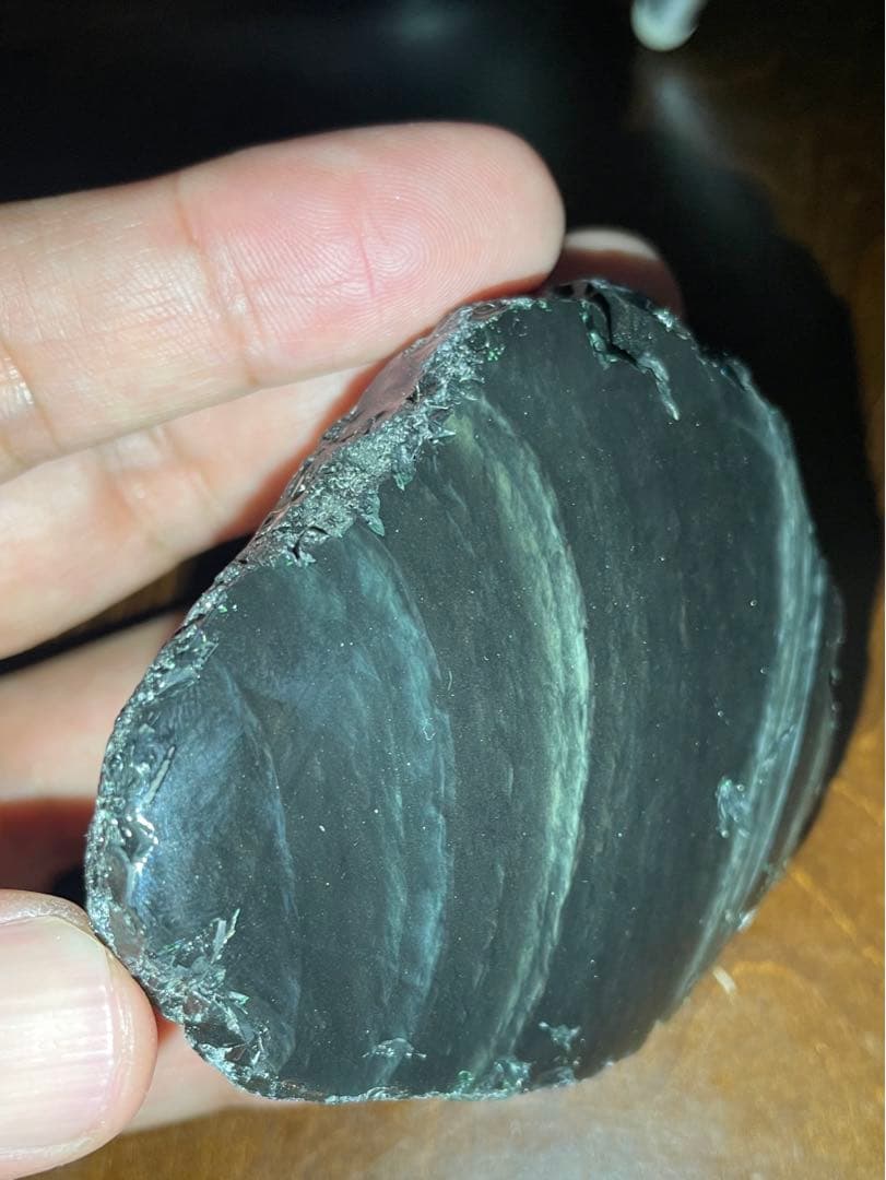 研磨品　十勝石玲瓏　複合色　レインボーオブシディアン