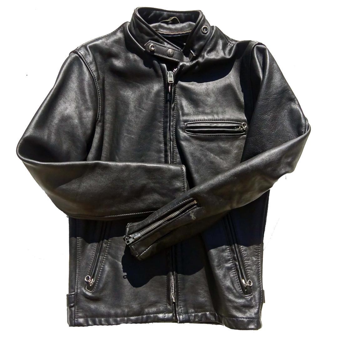 USA製立ち襟 Schott ショット 641牛革レザーライダースジャケット34