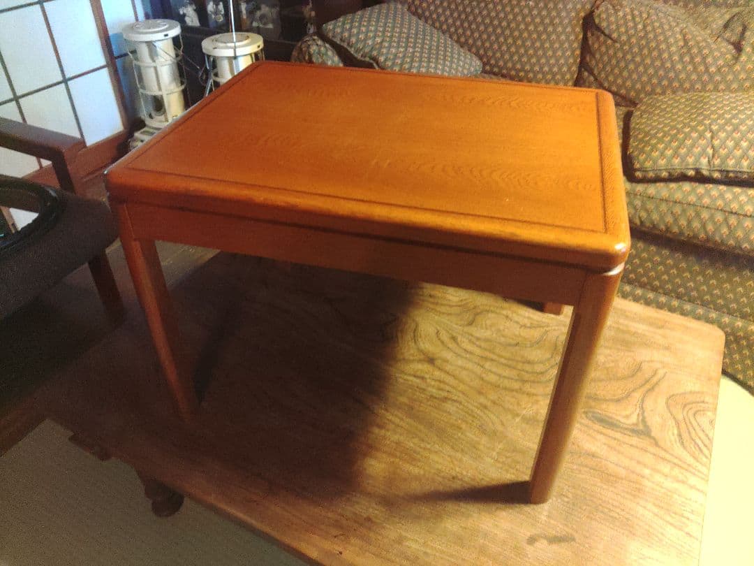 希少　カリモク　コーヒーテーブル　サイドテーブル　天然木　デスク　机　レトロ