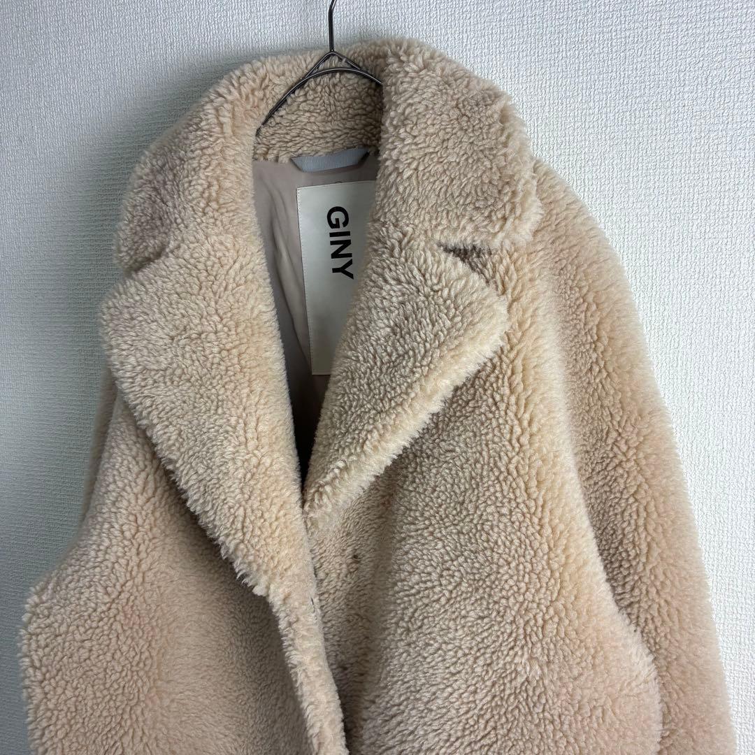 美品✨GINY ジニー SCGINYボアチェスターコート ボアコート　ベージュ