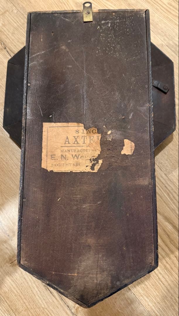 明治中期 AXTELLアメリカウェルチ社製 8インチ八角掛時計 稼働品