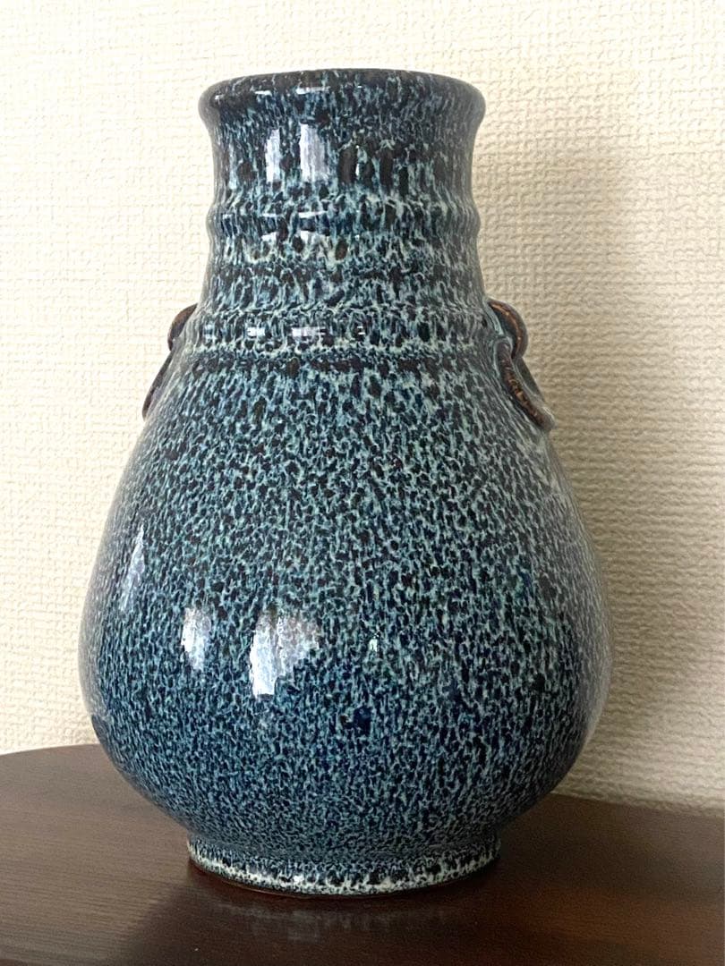 中国美術 窯变釉尊 花瓶 花生 花入  壺 時代物