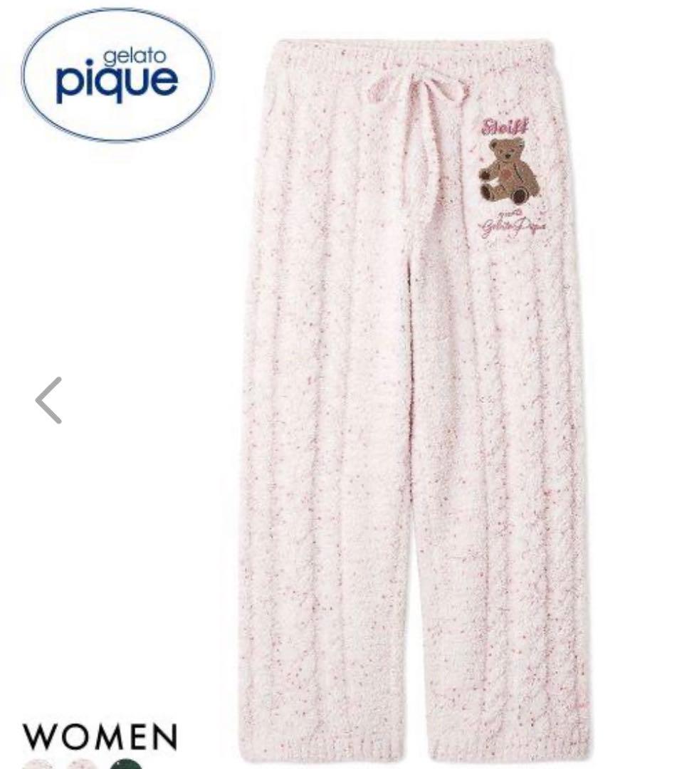 ジェラートピケ　シュタイフ　パウダーネップ　プルオーバー＆ロングパンツ　ピンク