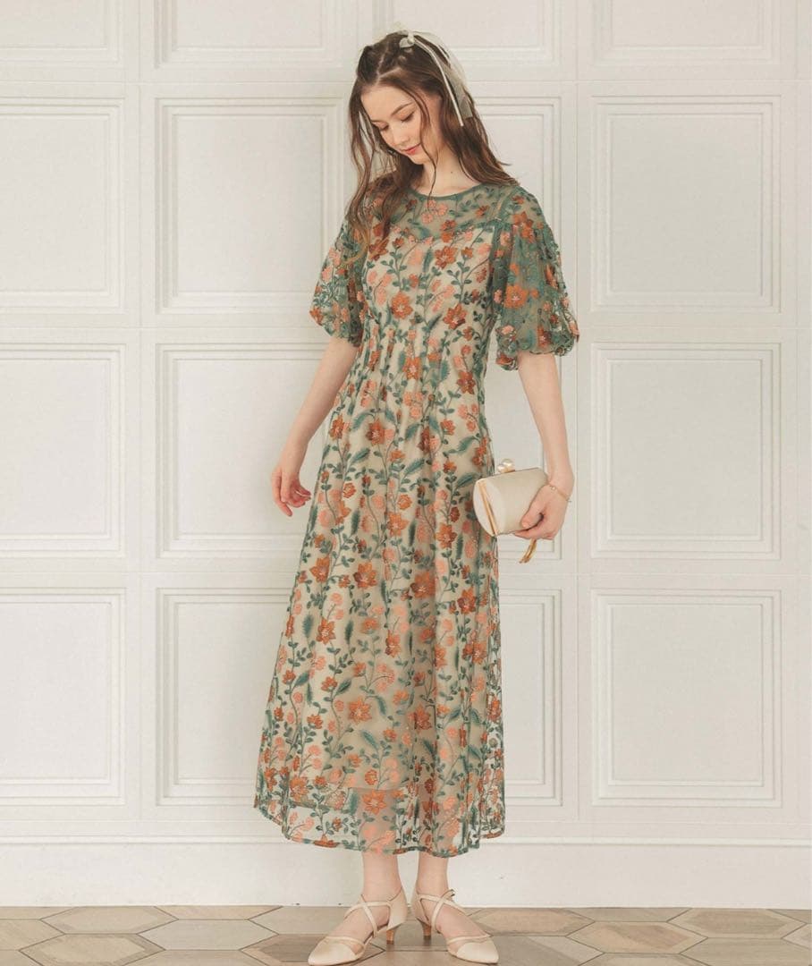 Dorry Doll ブルーミーフラワードレス　オレンジ