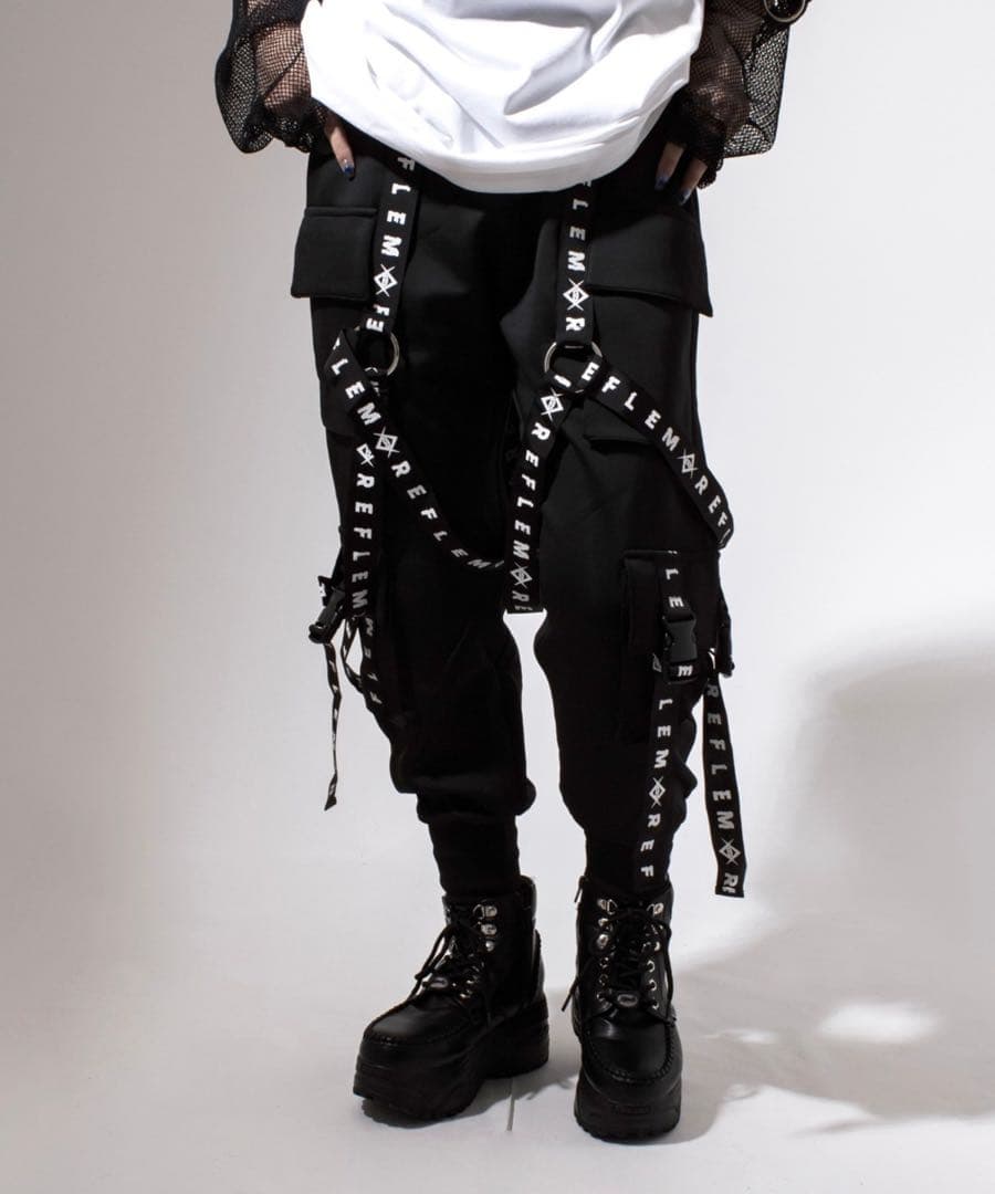REFLEM ハーネスロゴベルトカーゴパンツ