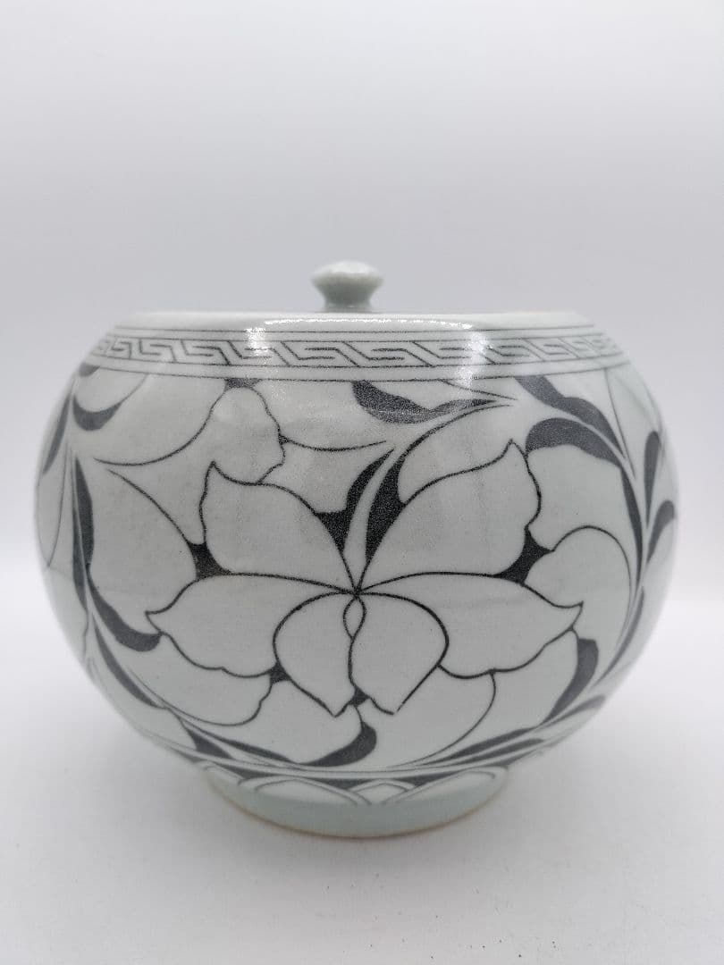 c519 水指 韓国廣州窯 趙小守 木箱 茶道具 古物