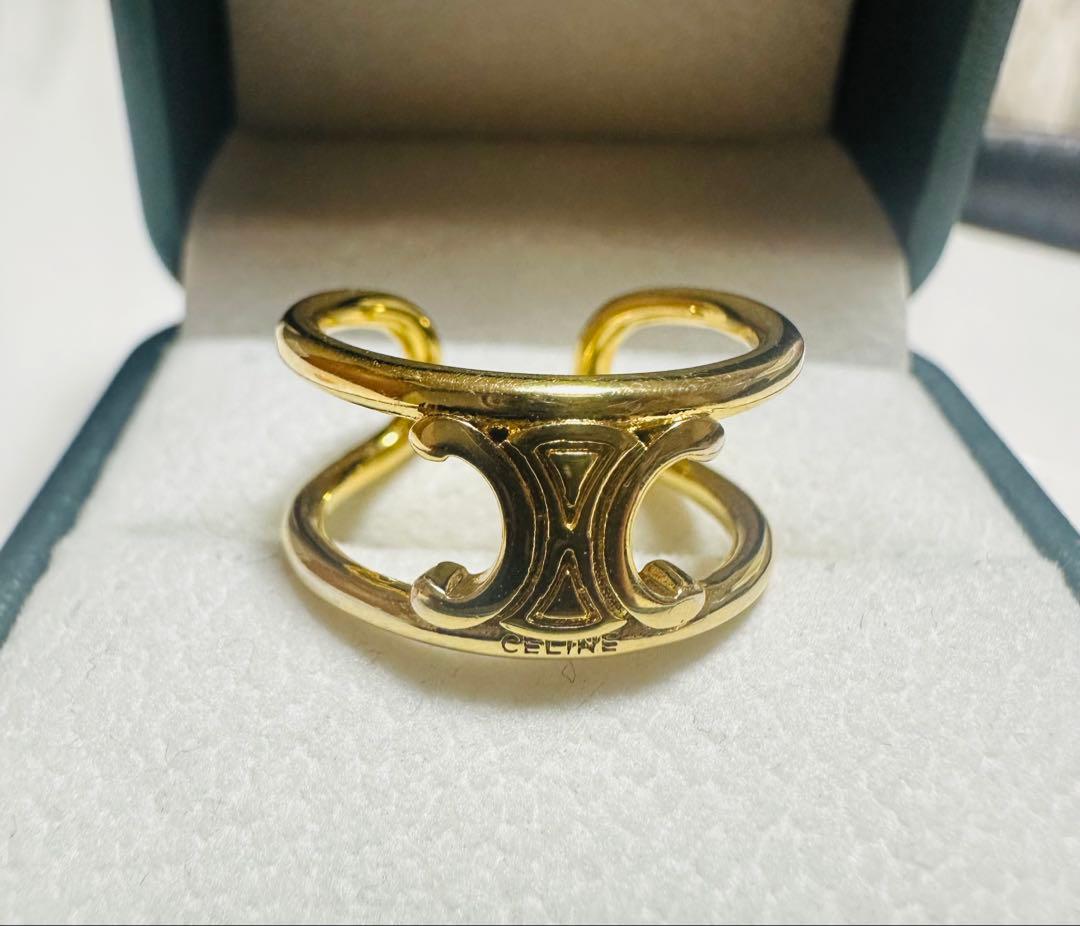 Céline ゴールドメッキ オープンリング 約52mm