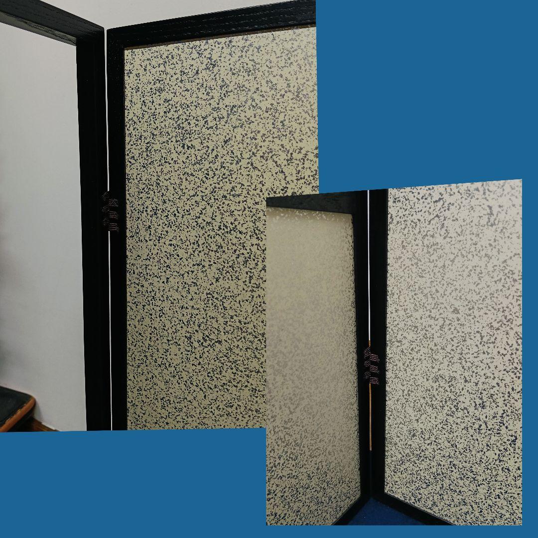 AN38 風呂先屏風 江戸間 片落とし 金砂子 銀砂子 リバーシブル 美品茶道具