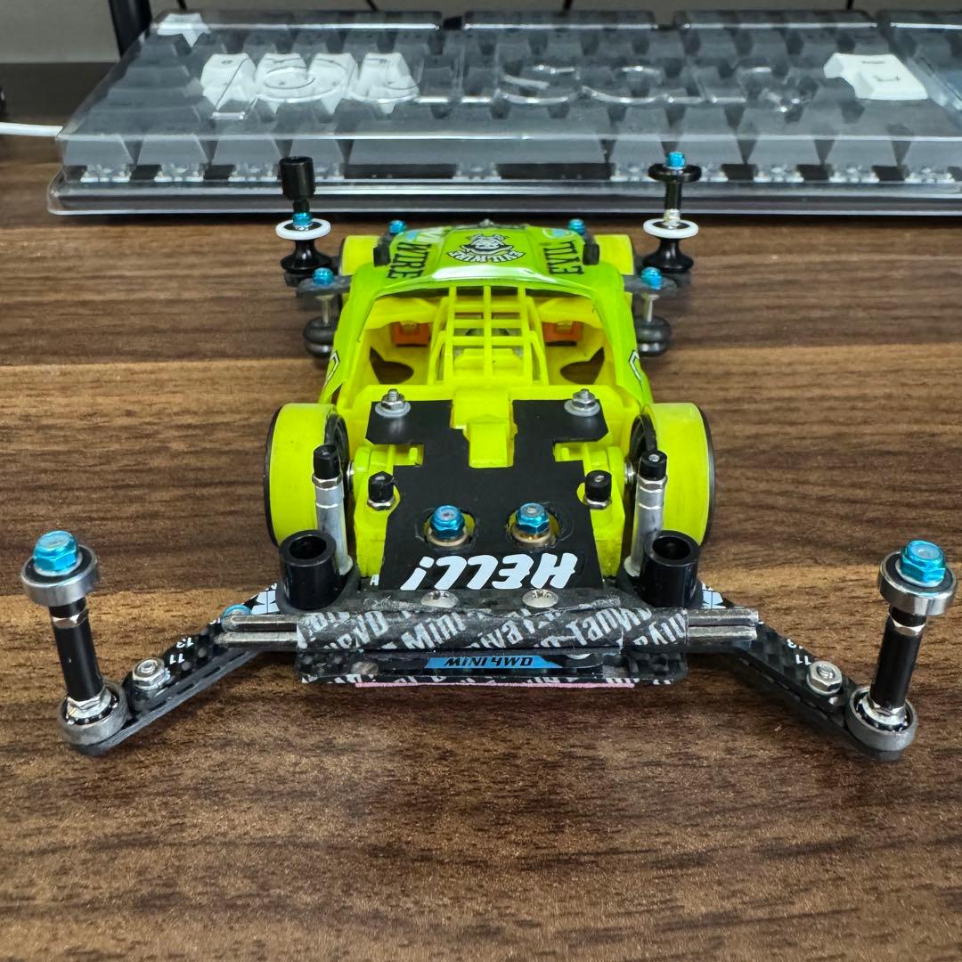 【HANA専用】ミニ四駆 MSフレキ 蛍光イエロー ラウディーブルカスタム完成品
