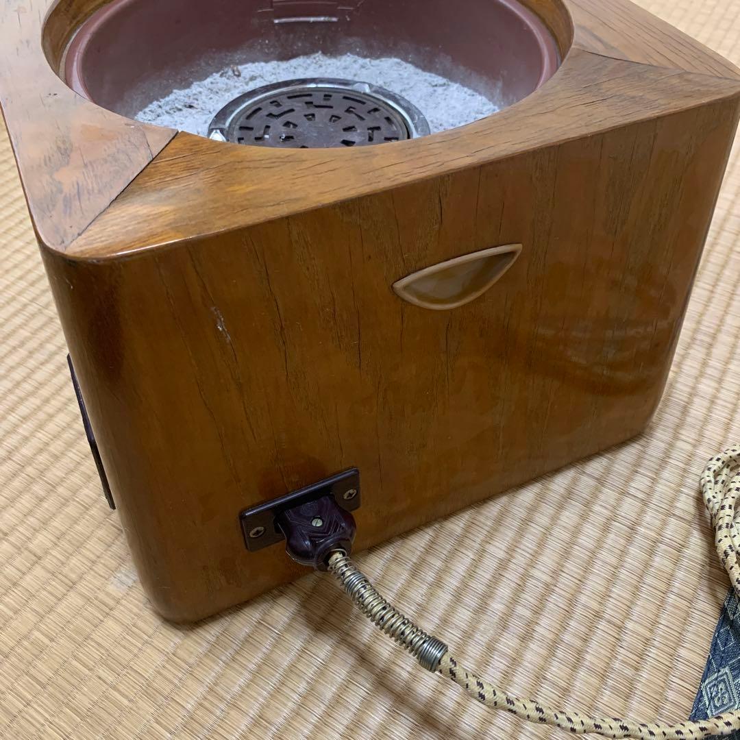 日立　電気火鉢　木製　火鉢　レトロ　昭和レトロ　木製火鉢　アンティーク