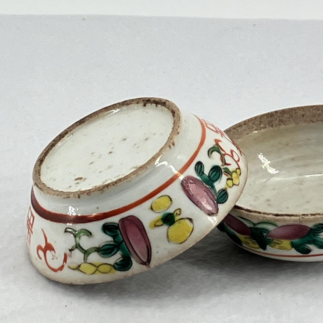 時代物　清朝　粉彩人物図　香合　香道具　茶道具　中国美術　骨董