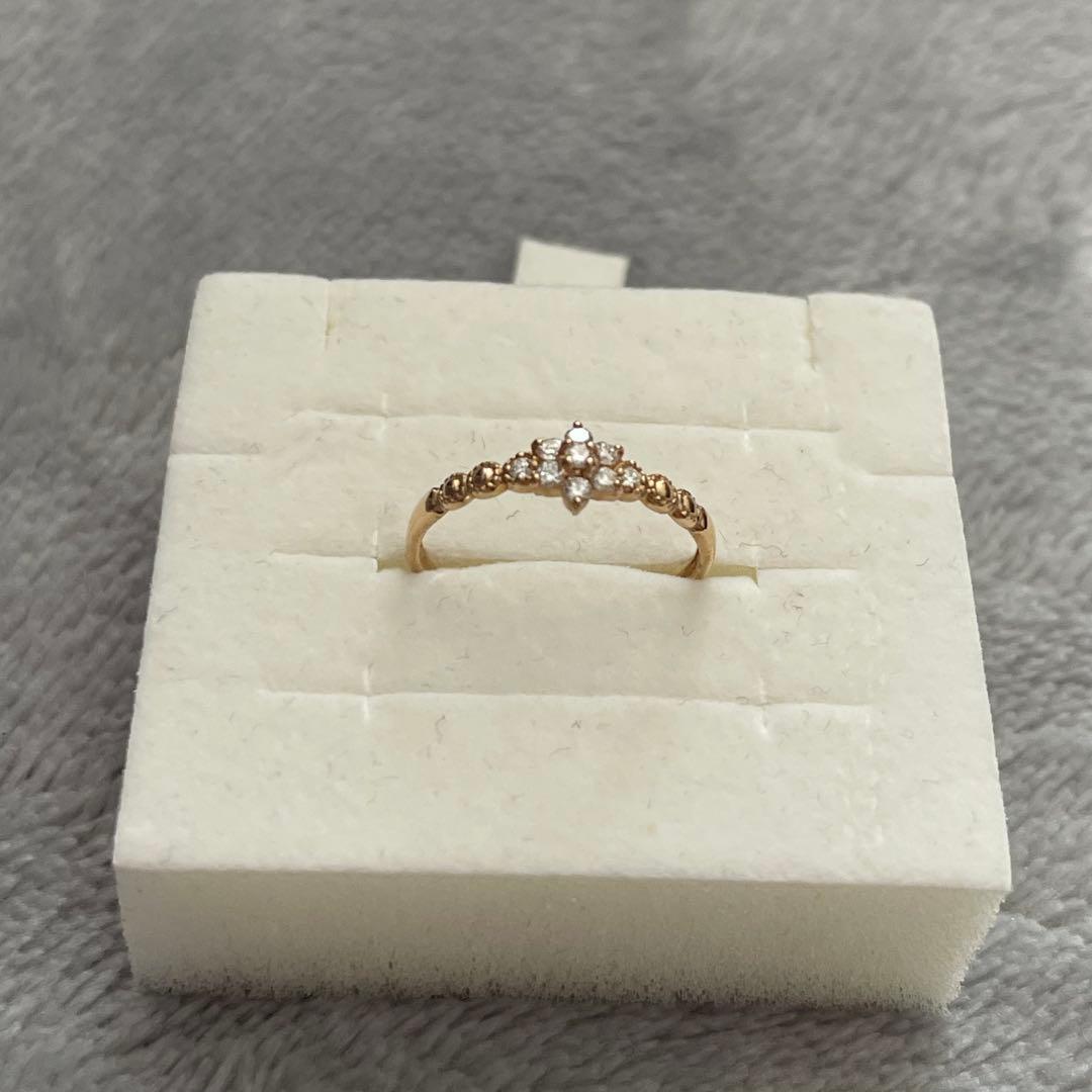 【TSUTSUMI】ピンキーリング K10イエローゴールドダイヤモンド