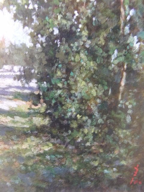 佐々木麦、【落葉の頃】、希少な画集画、新品高級額・額装付、状態良好