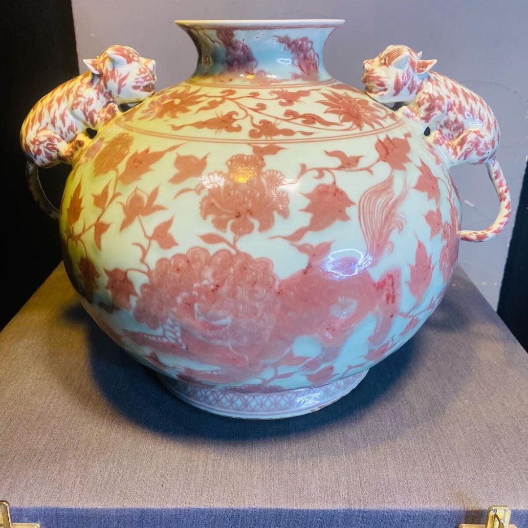 Q1060 壺　花瓶　清朝時代　年代物　中国　アンティーク　 花器 花入 古美術