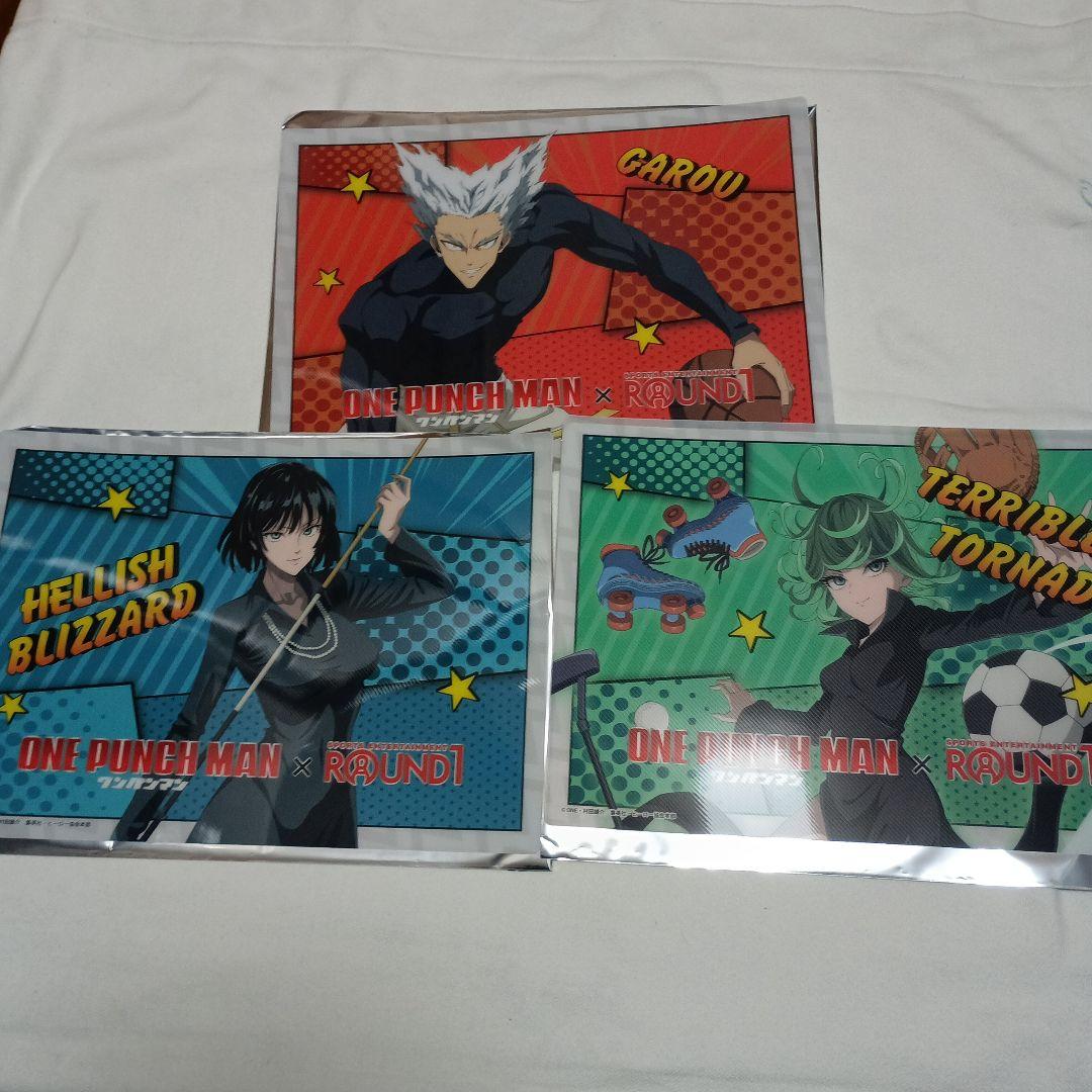 ラウンドワン ワンパンマン B4プラマット 3枚セット ガロウ フブキ タツマキ